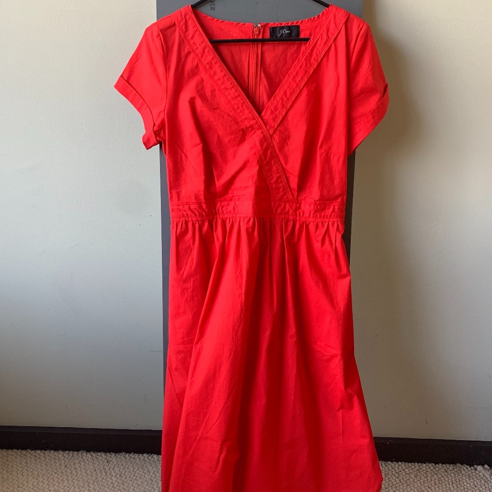 EUC Size 6 J Crew Dress Red